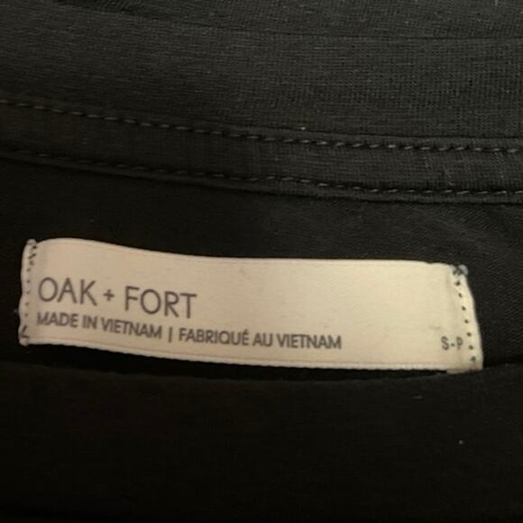 Oak + Fort Women's Black Knit Short Sleeve Crew Neck Tee T-Shirt Top Size S - Picture 3 of 4